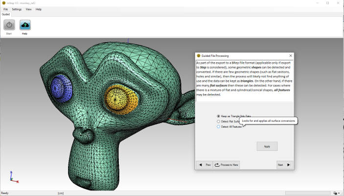 Options to detect features